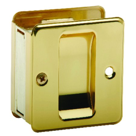 SCHLAGE Bright Brass Gold Pocket Door Pull 1 pc SC990B-605